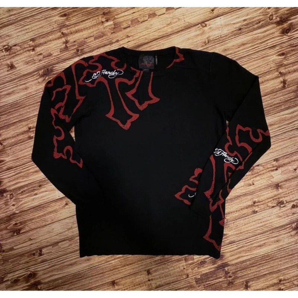Ed Hardy Unisex Black Sweater